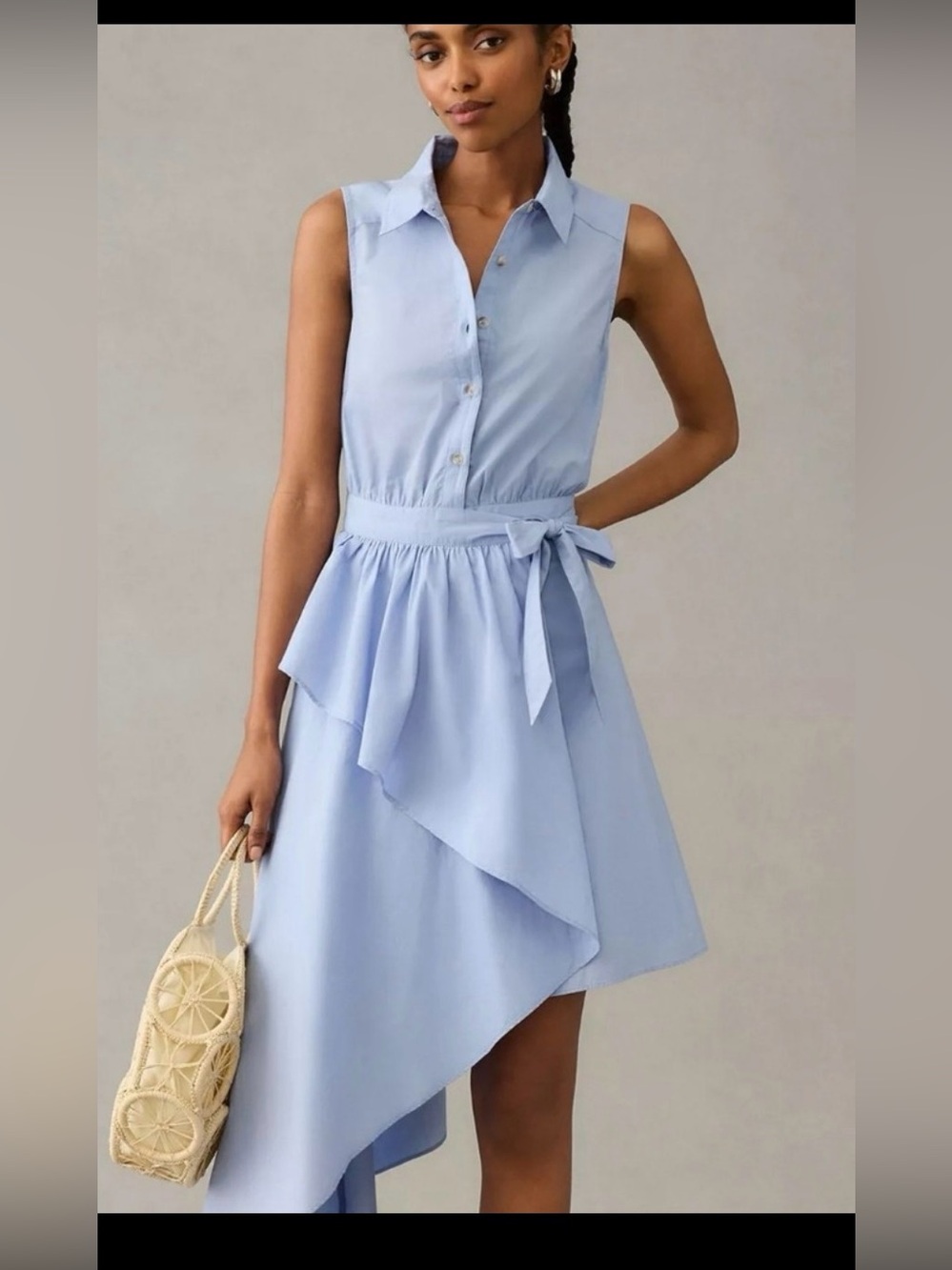 Maeve Asymmetrical Sleeveless Shirt Dress from Anthropologie.NWOT 18W
